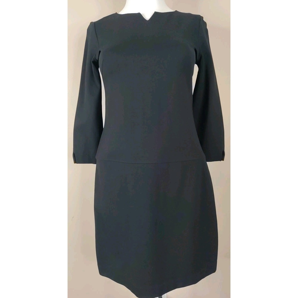 brooks brothers Women Black Stretch Thick 3/4 Sleeve Professional Dress Size 6
